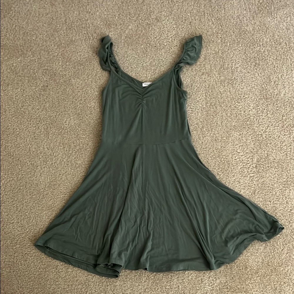 Soul Cake Green Ruffle Sleeve Dress Size S
